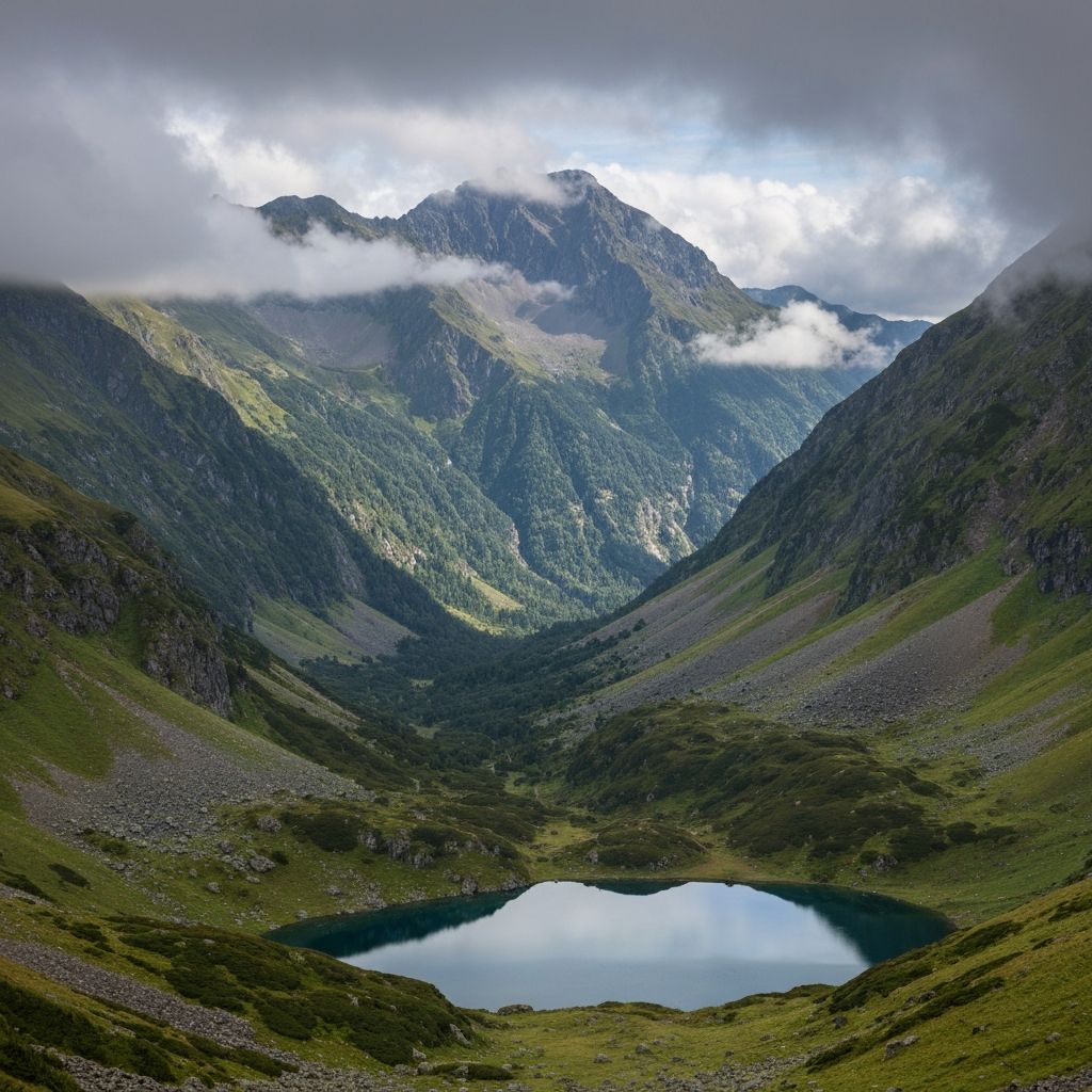 Mountain landscape representing Basque and Indonesian heritage
